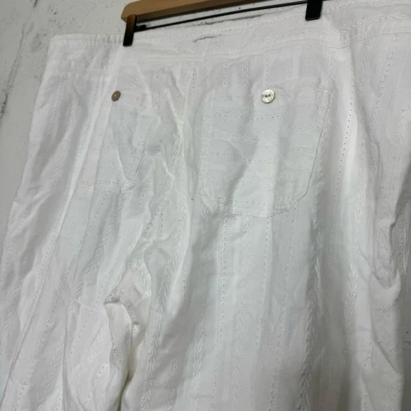 Sundance White Cotton Button Pants Size XXL - Picture 8 of 11